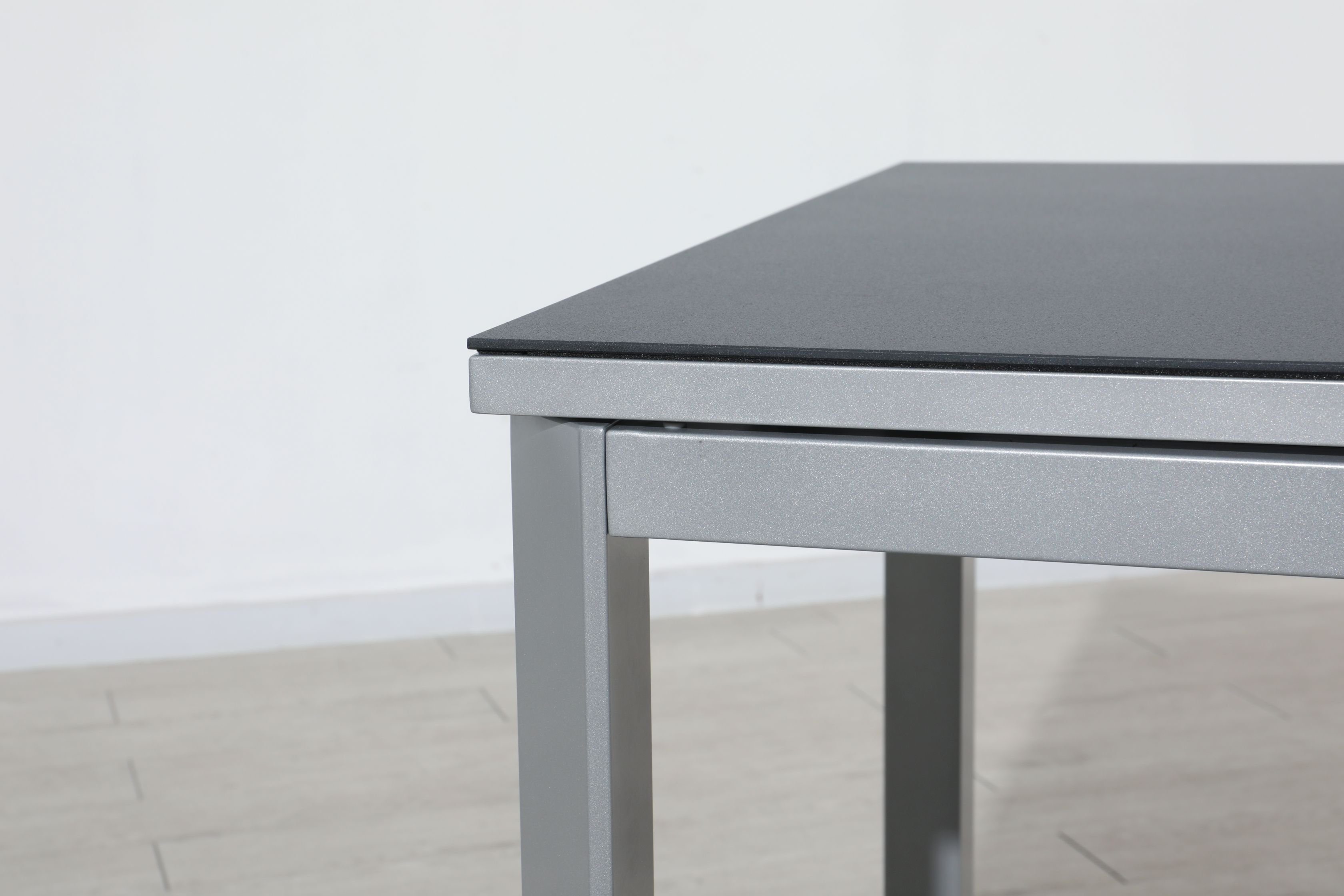 Gardissimo Gartentisch Keramik XXL Ausziehtisch Dia Silber, 180/240 x 90 cm, synchrone Auszugautomatik