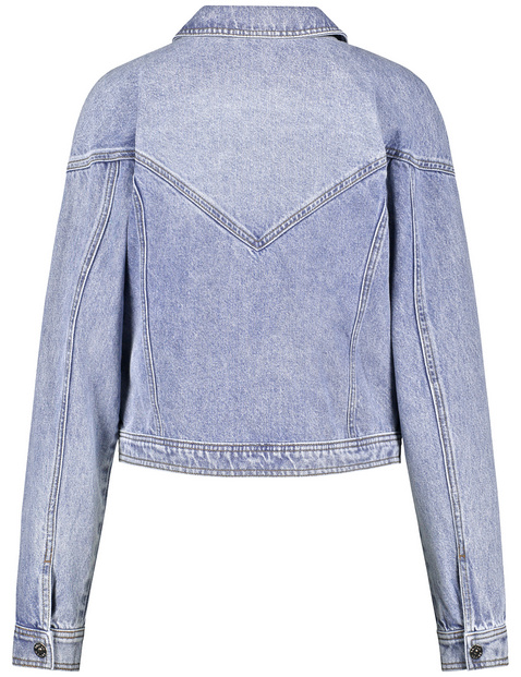 Jeansjacke im Bikerstyle