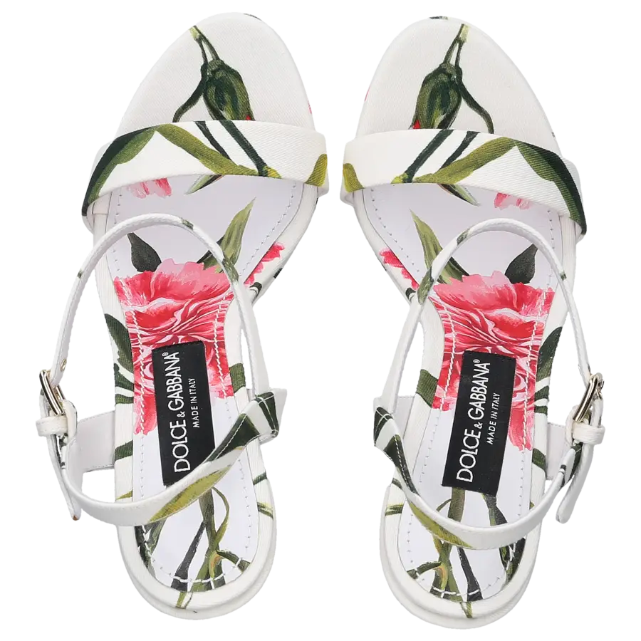 Dolce & Gabbana - Sandalen AL223 Textil - weiß