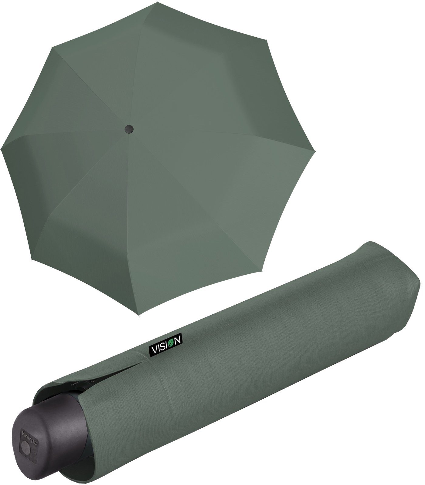 Knirps® Taschenregenschirm Vision Manual - nachhaltiger Damen-Regenschirm, recyceltes PET, PFC-frei beschichtet - plant