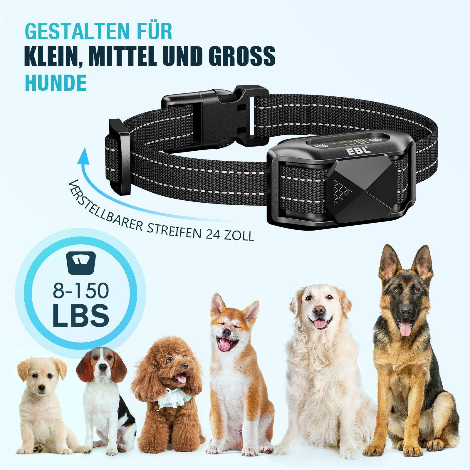 EBL Hunde-Halsband Vibrationshalsband,Automatischs Hundehalsbänder