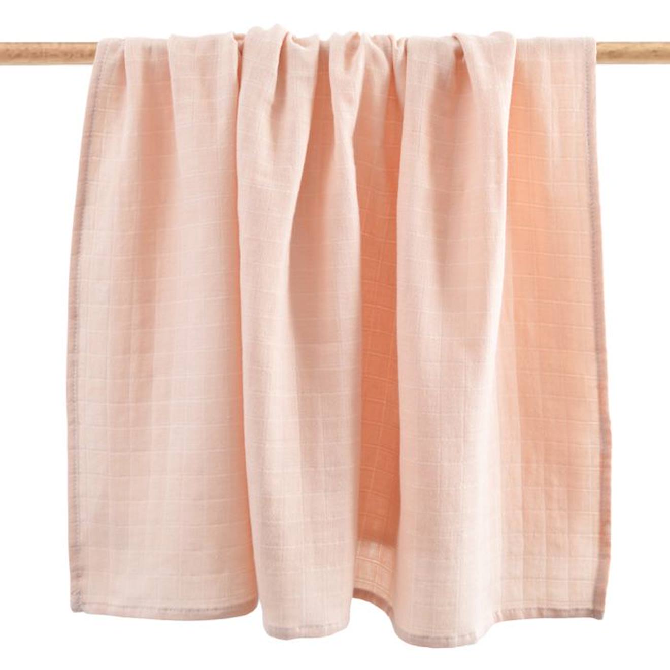 Maxi-lange en coton bio* uni Corail rose