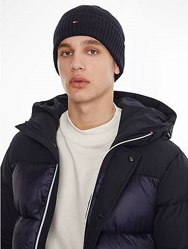 TOMMY HILFIGER Herren Strickmütze ESSENTIAL FLAG BEANIE