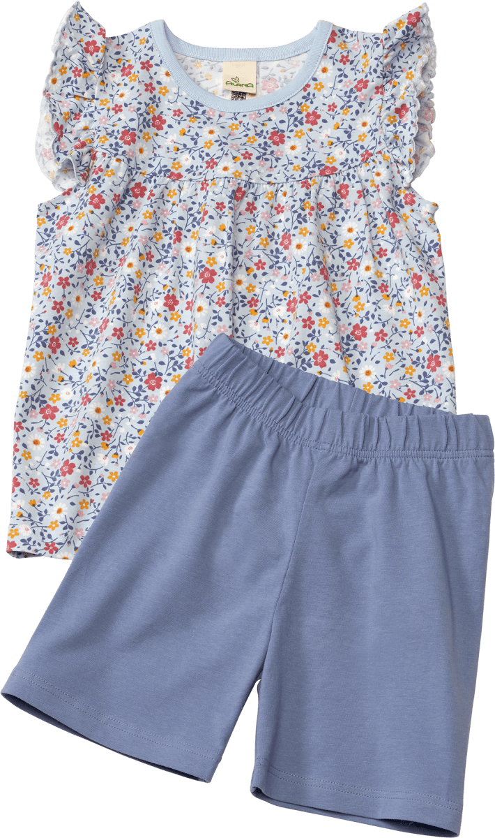 Schlafanzug Pro Climate mit Blumen-Muster, blau, Gr. 104, 1 St