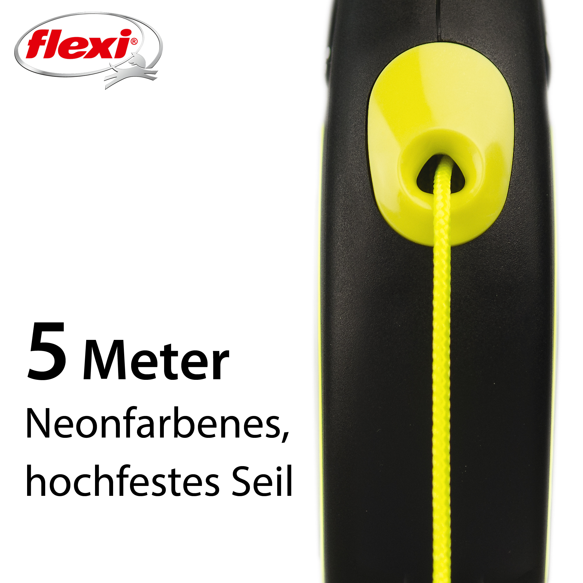 Flexi Hundeleinen Flexi New Neon Seil neon S, 5 m