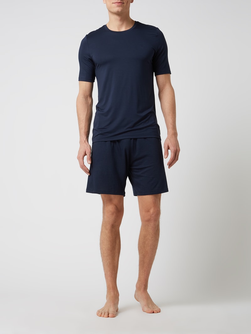 Pyjama-Oberteil aus Modalmischung in marineblau