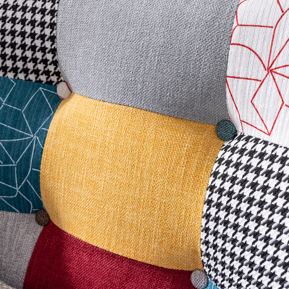 Trendstabil Skandinavischer Sessel Stoffbezug Patchwork mehrfarbig