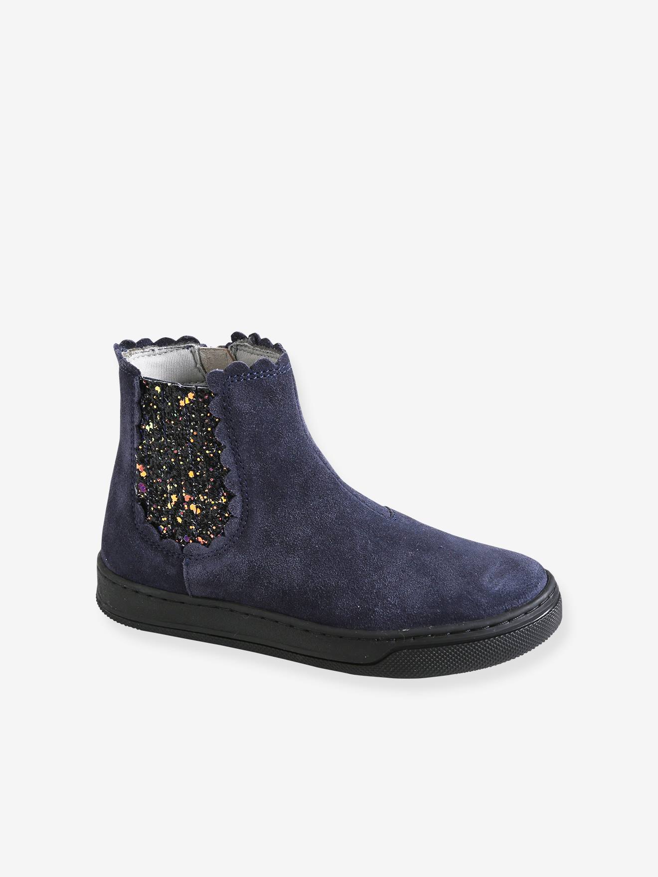 Boots élastiqués et zippés fille taupe