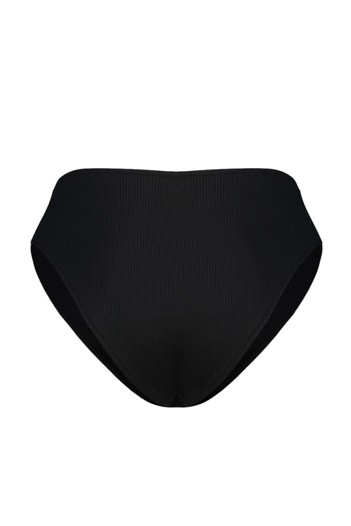 Trendyol Collection  Schwarze strukturierte Bikinihose mit hoher Taille und regulärer Passform TBESS23BA00128