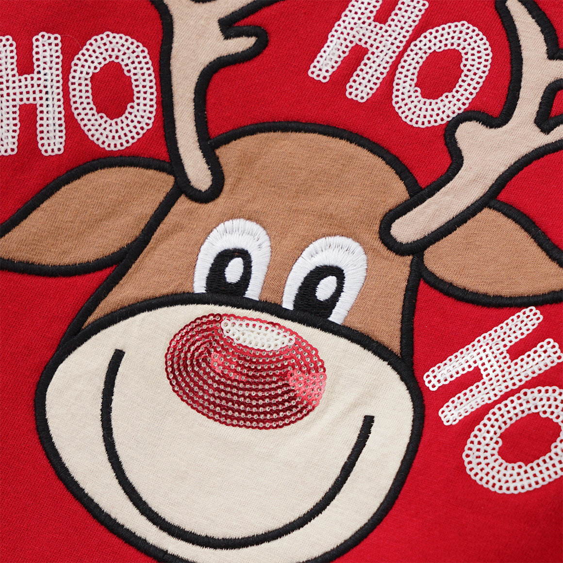 Mädchen Weihnachtssweatshirt mit Applikation rot