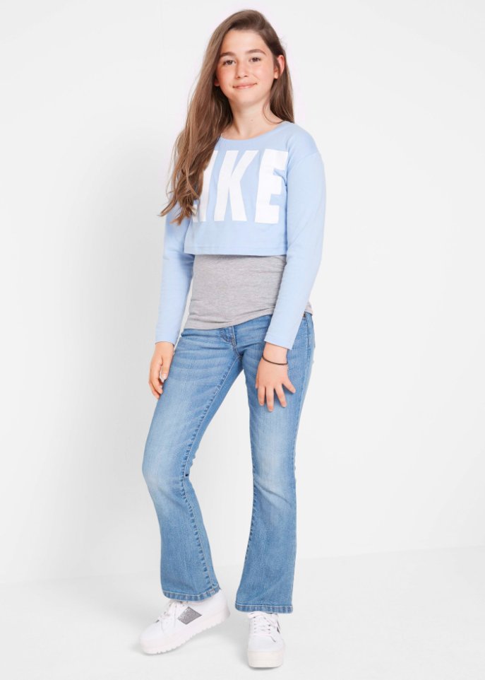 Mädchen Bootcut Stretch-Jeans