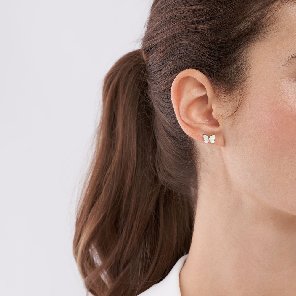 Fossil Boucles d'oreilles à fermoir à poussette Acier inoxydable Boucles d'oreilles