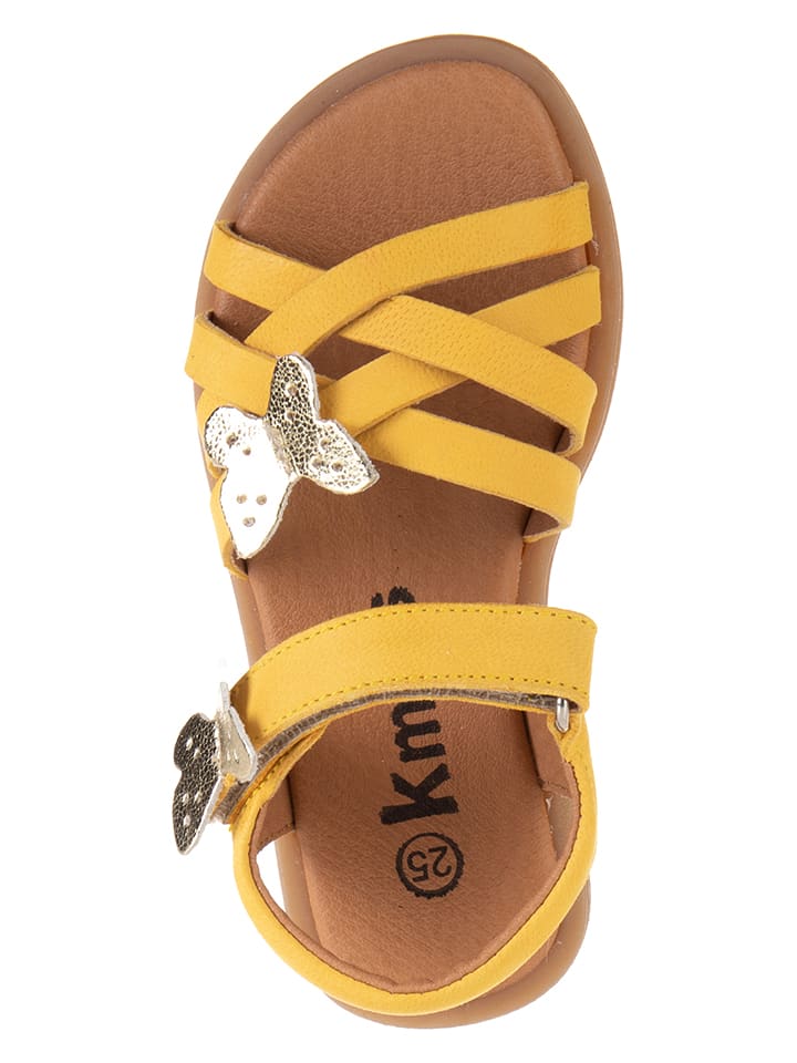 kmins Leder-Sandalen in Gelb günstig kaufen