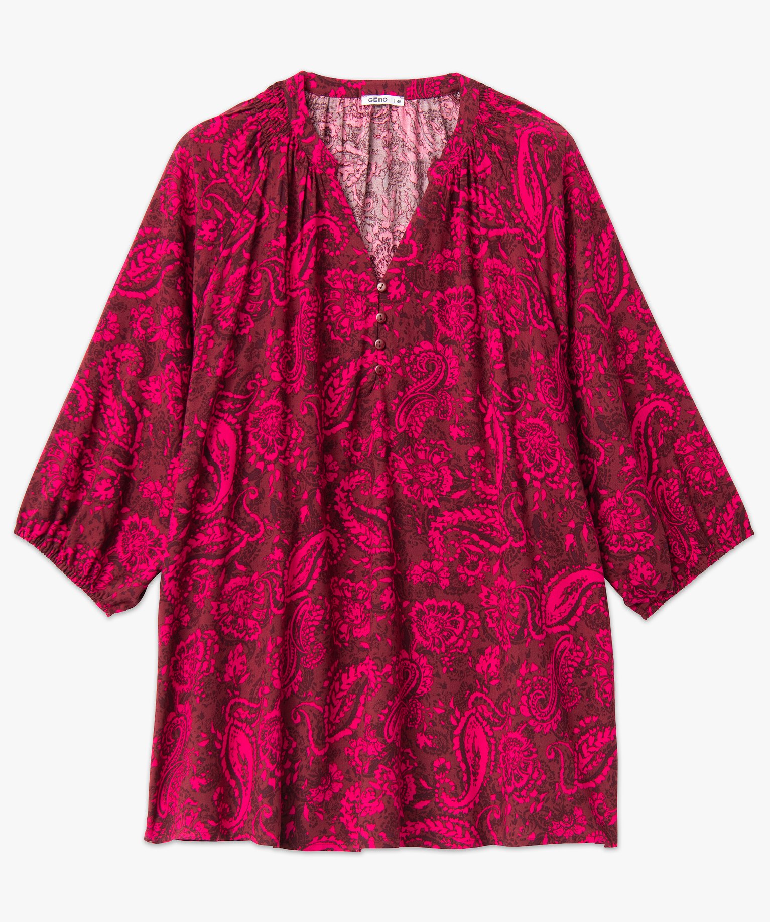 Blouse imprimée à manches 3/4 femme grande taille imprime | GEMO