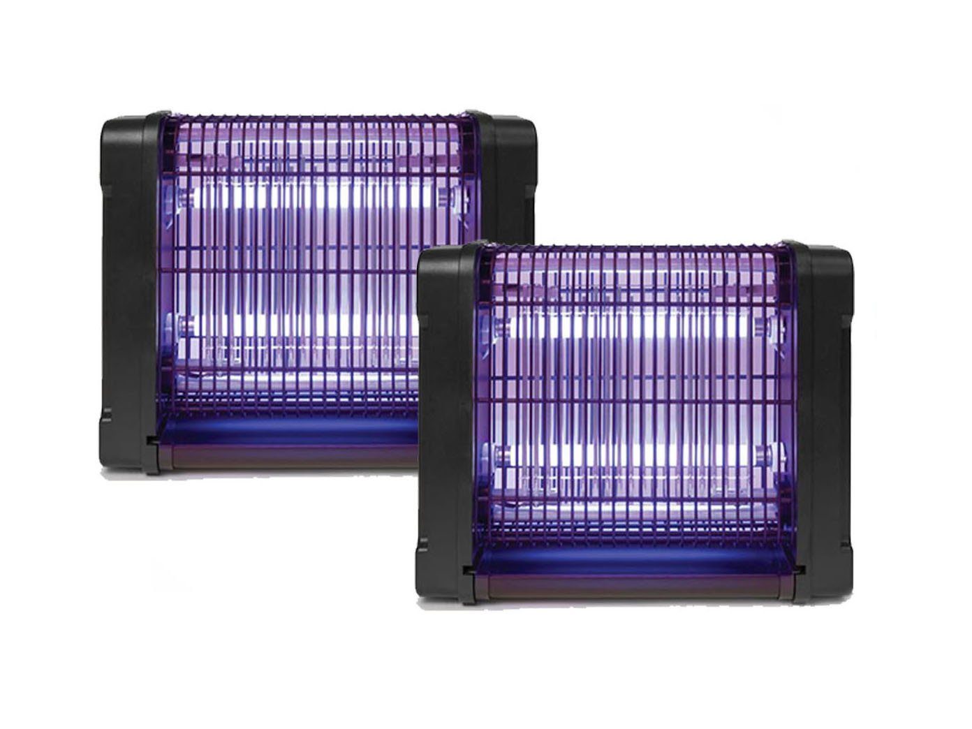 Insektenschutzplissee, PEREL, Hängend oder als Standgerät, UV Insektenlampe 2er SET elektrische Mückenlampe Fliegenfalle 30-150m²
