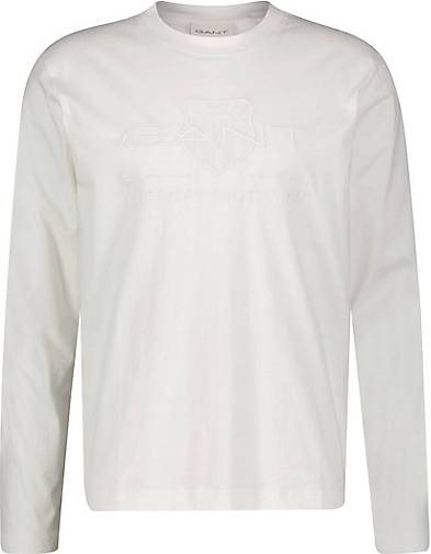 GANT Herren Langarmshirt TONAL SHIELD LONGSLEEVE aus Baumwolle
