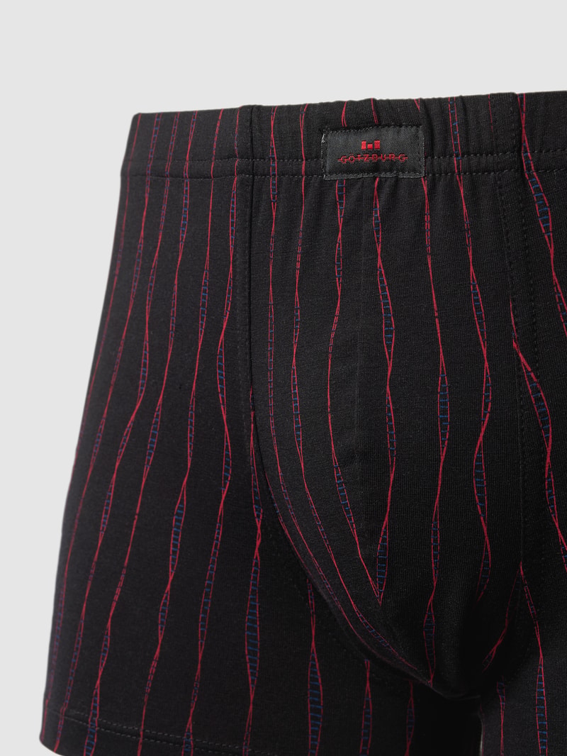 Trunks im Allover-Look Modell 'NATURE CLUB' in schwarz