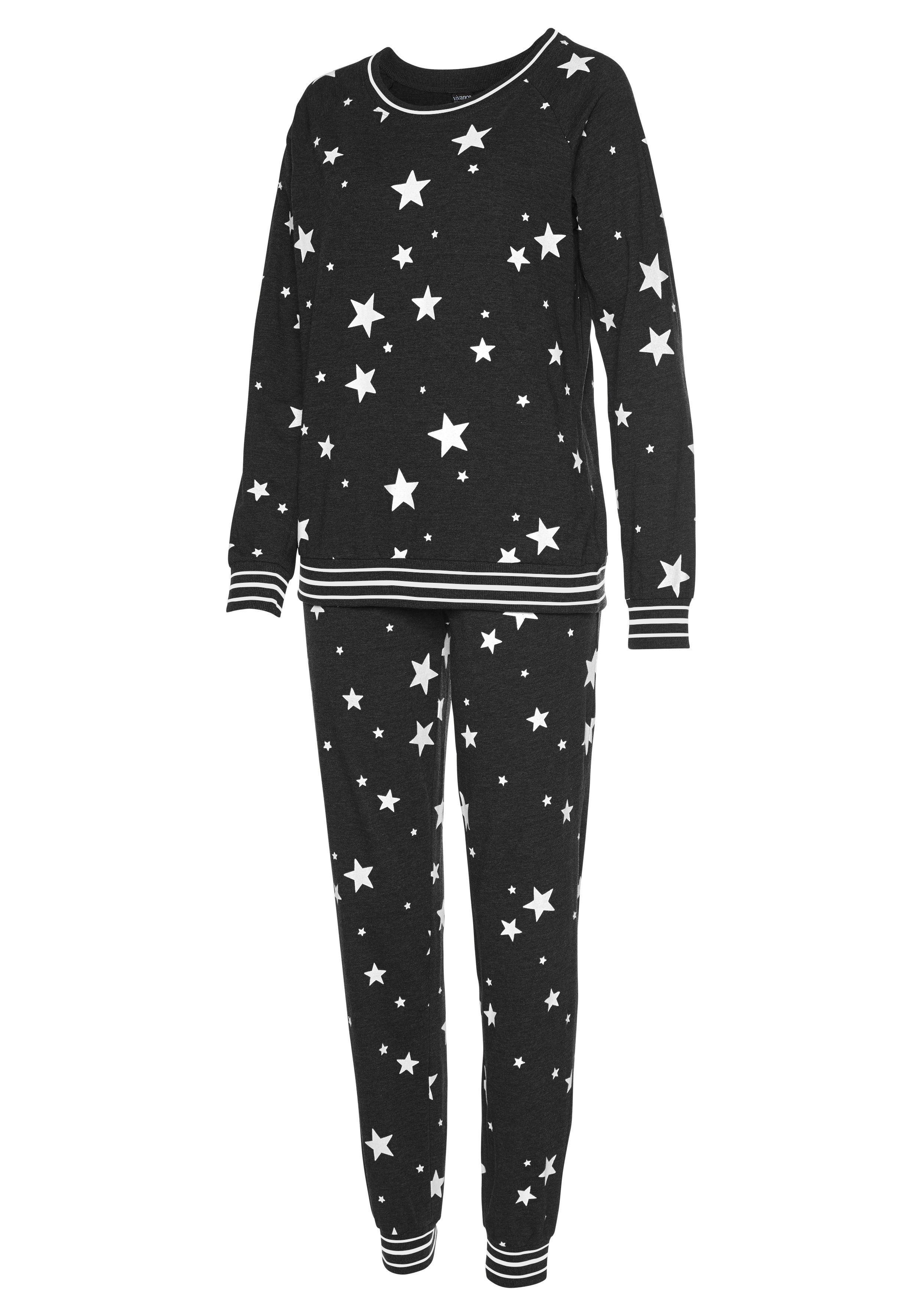 Vivance Dreams Pyjama (2 tlg., 1 Stück) mit Sternedruck