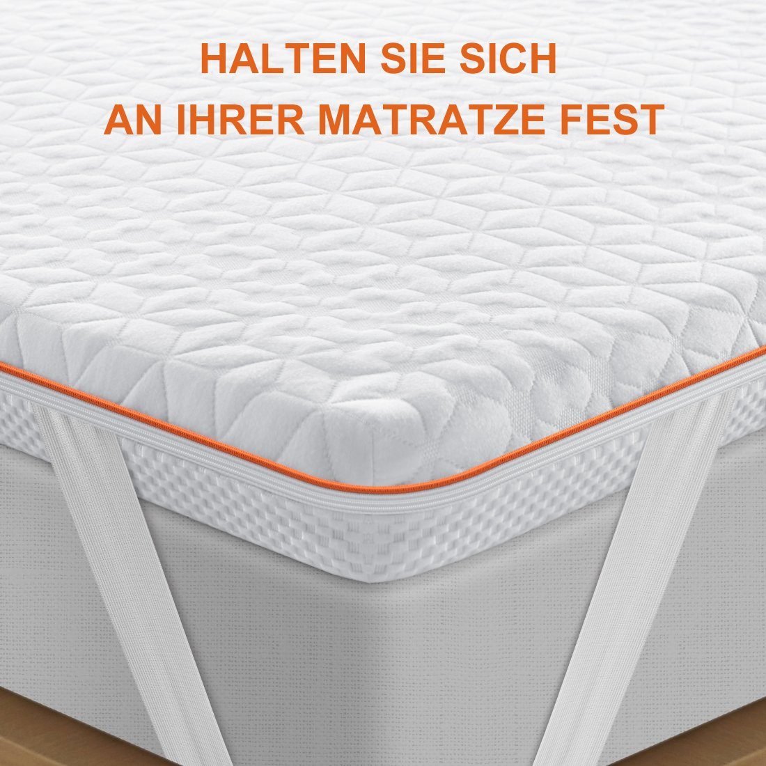 Topper BedStory Topper, Memory Gel Kaltschuam Matratzenauflage rthopädisch, BedStory, 7.5 cm hoch, Waschmaschinengeeignet, Boxspringgeeignet, Mit Reißverschluss, Vakuum Verpackung, Abnehmbarer Antibakterieller Bezu, 4 Gummibänder, Atmungsaktiv, Ergon