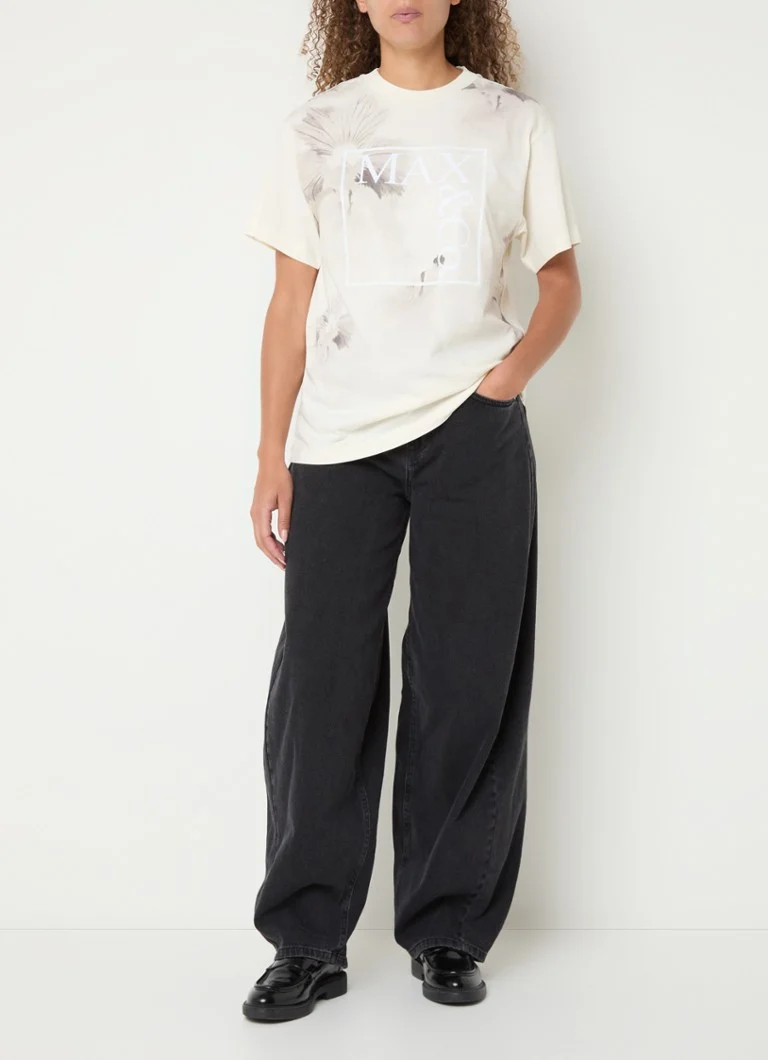 Max & Co  Samba high waist wide leg jeans in biologische katoenblend