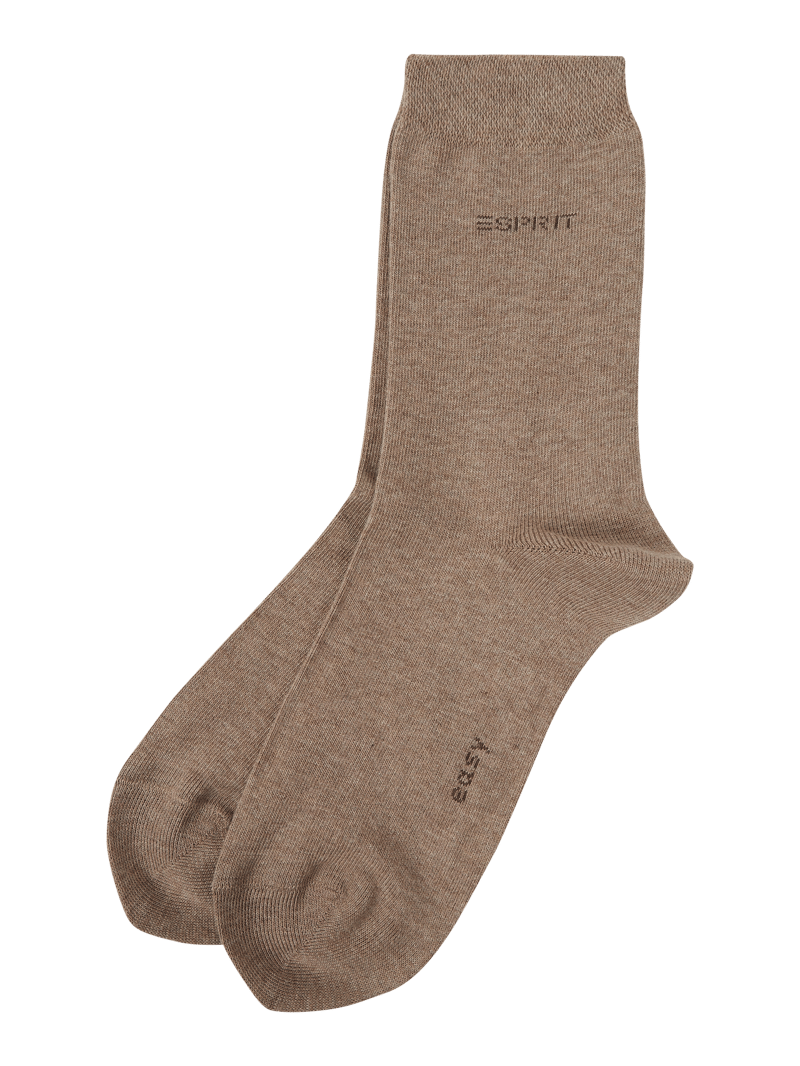 Socken mit Label-Stitching im 2er-Pack in sand