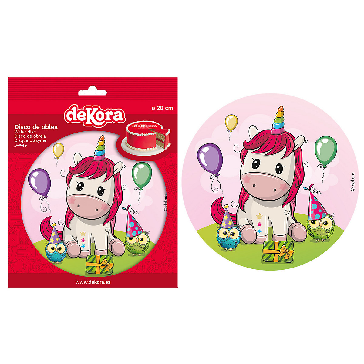 Essbare Tortenaufleger Einhorn 20cm