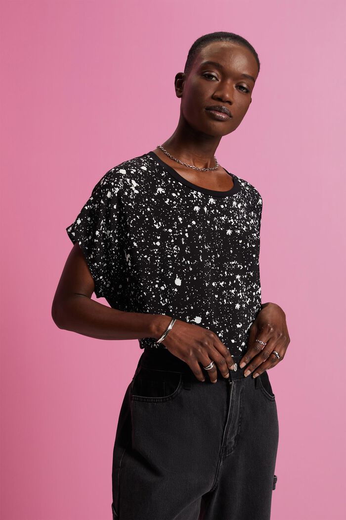 T-Shirt aus Materialmix, LENZING™ ECOVERO™