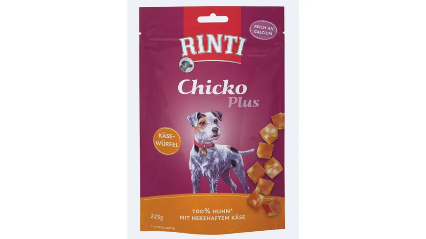 RINTI Hundesnack Chicko Plus Käsewürfel mit Huhn 225 g