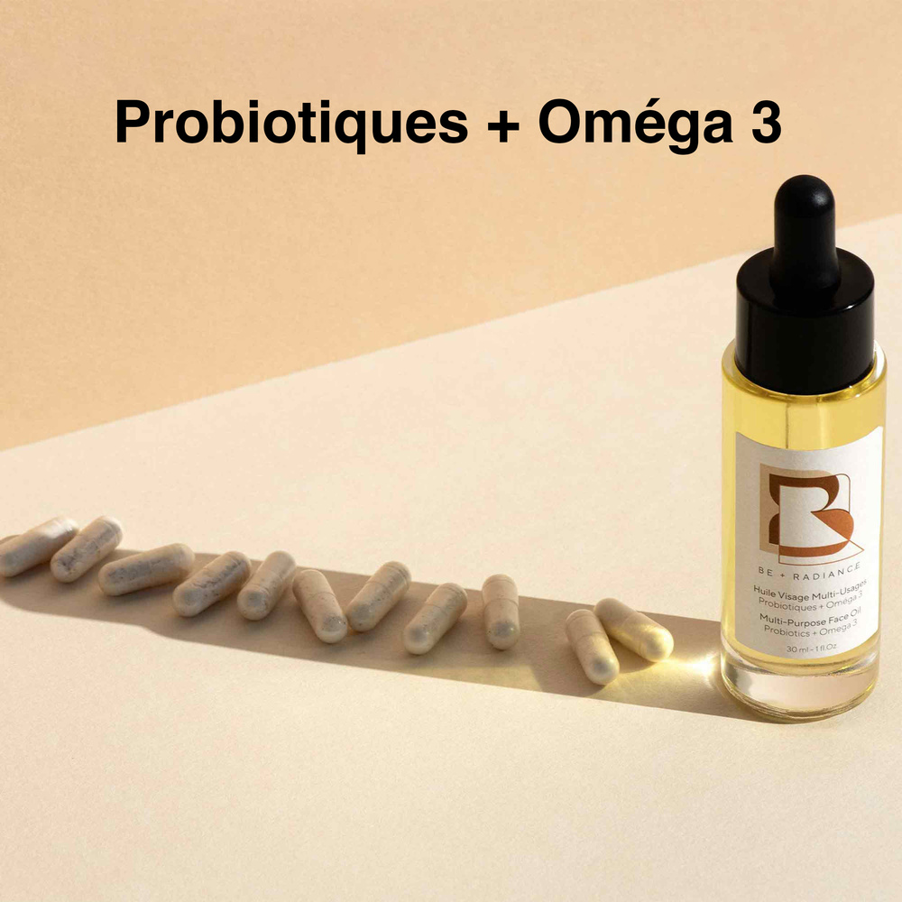 Be+radiance Huile Visage Multi-Usages Probiotiques + Oméga 3