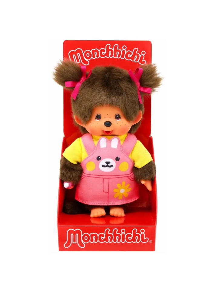 Monchhichi Mädchen im Häschen-Kleid mit Zöpfen | 20 cm Monchhichi Puppe | Fashion günstig kaufen onesize