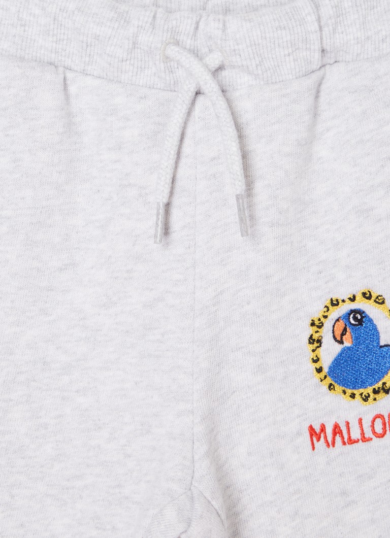 Pantaloni de trening Mini Rodini Parrot din bumbac organic, croială slim