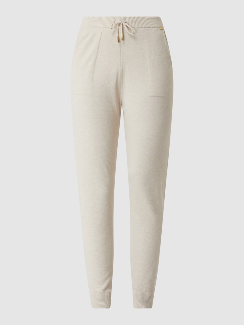 Strickhose aus Viskosemischung in beige meliert