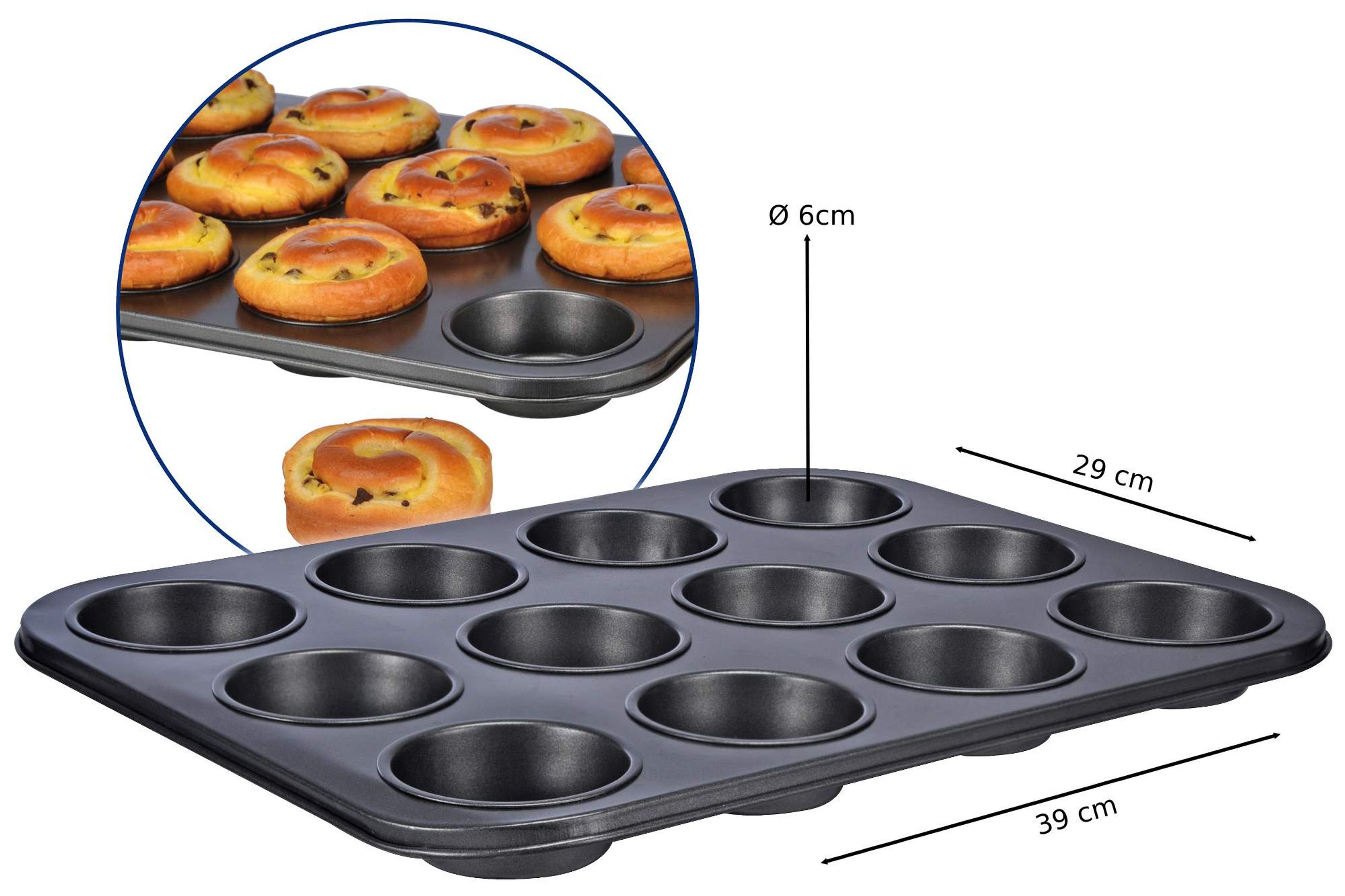 Gravidus Muffinform 12er Muffinform Muffin Form Backform 12 Loch Antihaftbeschichtet