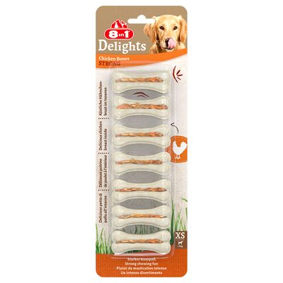 2 x 8in1 Delights + 36 g (4 Stück) Kaubälle mit Huhn gratis!