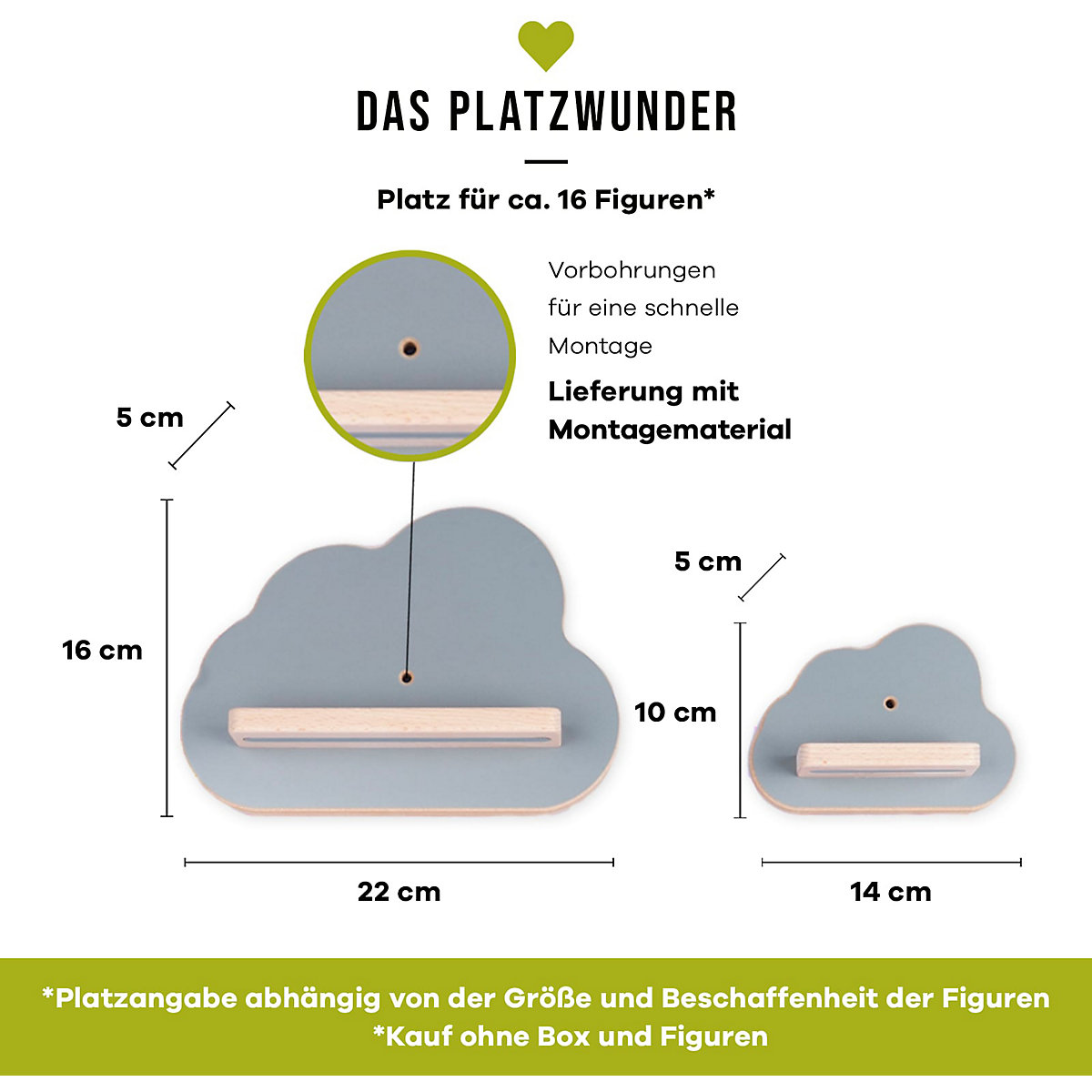 2er-Sammelset Wolken, grau