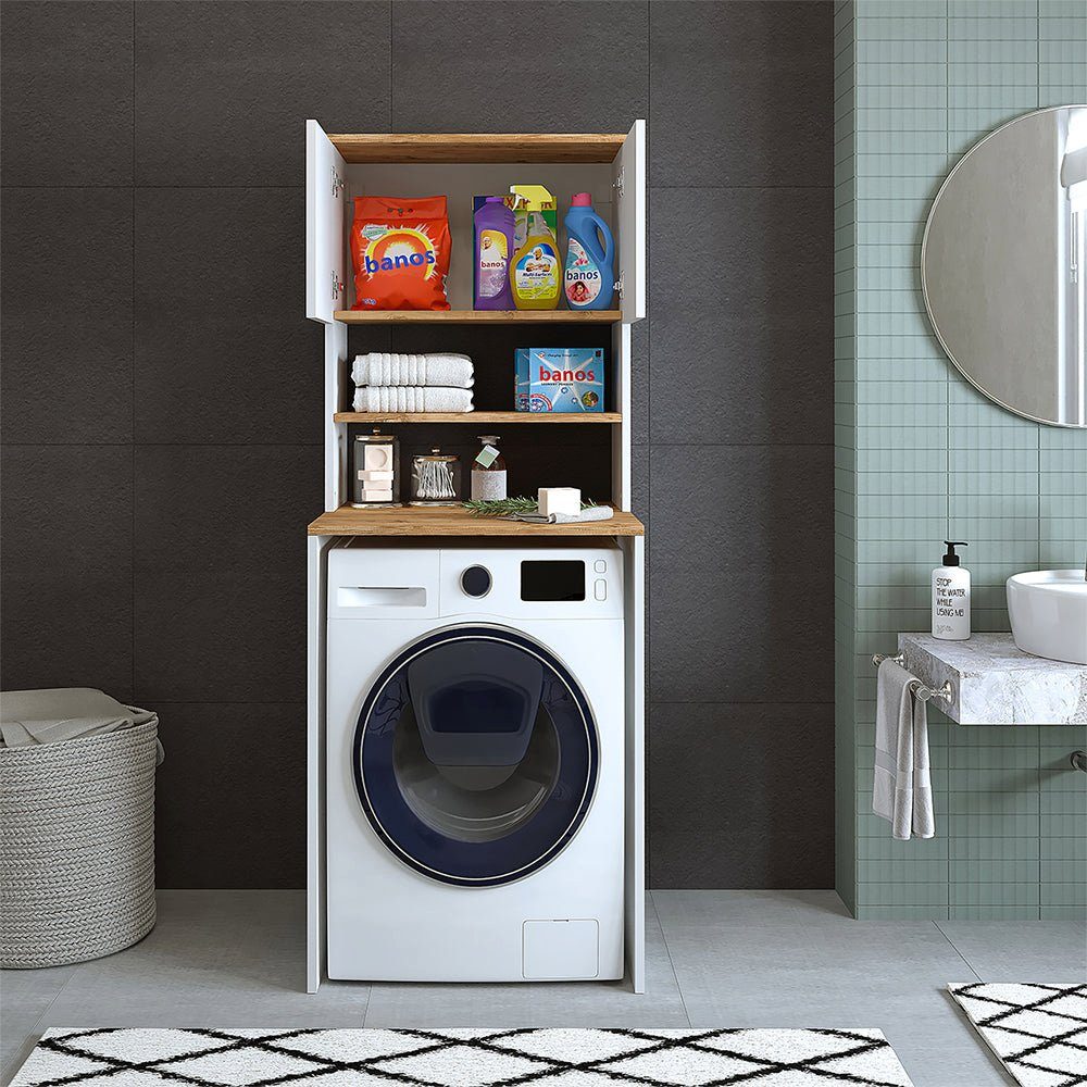 Roomart Waschmaschinenumbauschrank (Badezimmer Waschmaschinenschrank, Waschmaschinenüberbau, Waschturm)