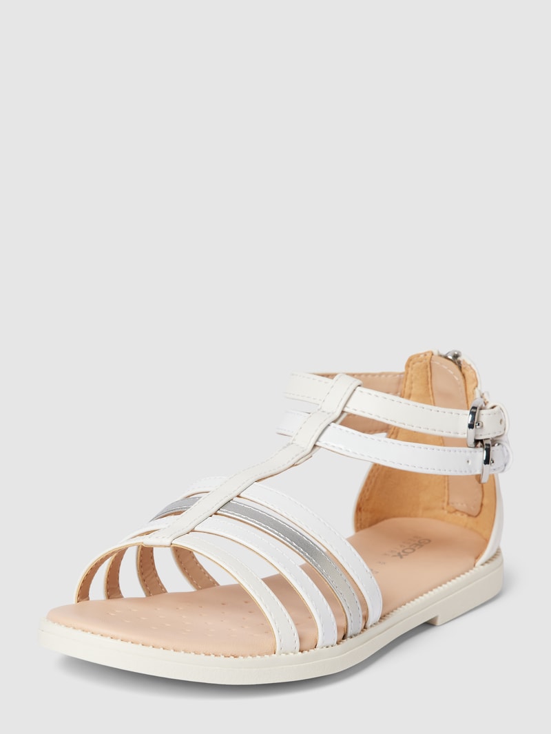 Sandalen mit Dornschließe Modell 'KARLY' in weiß