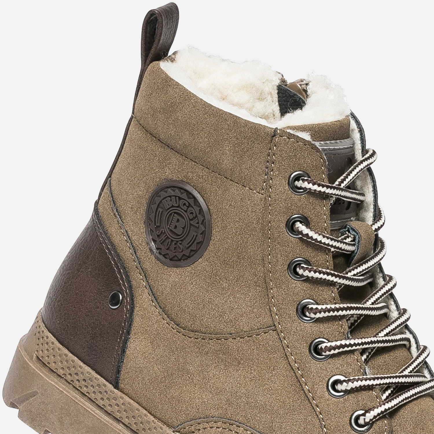 Boots à lacet BUGGY taupe suédé et fourré