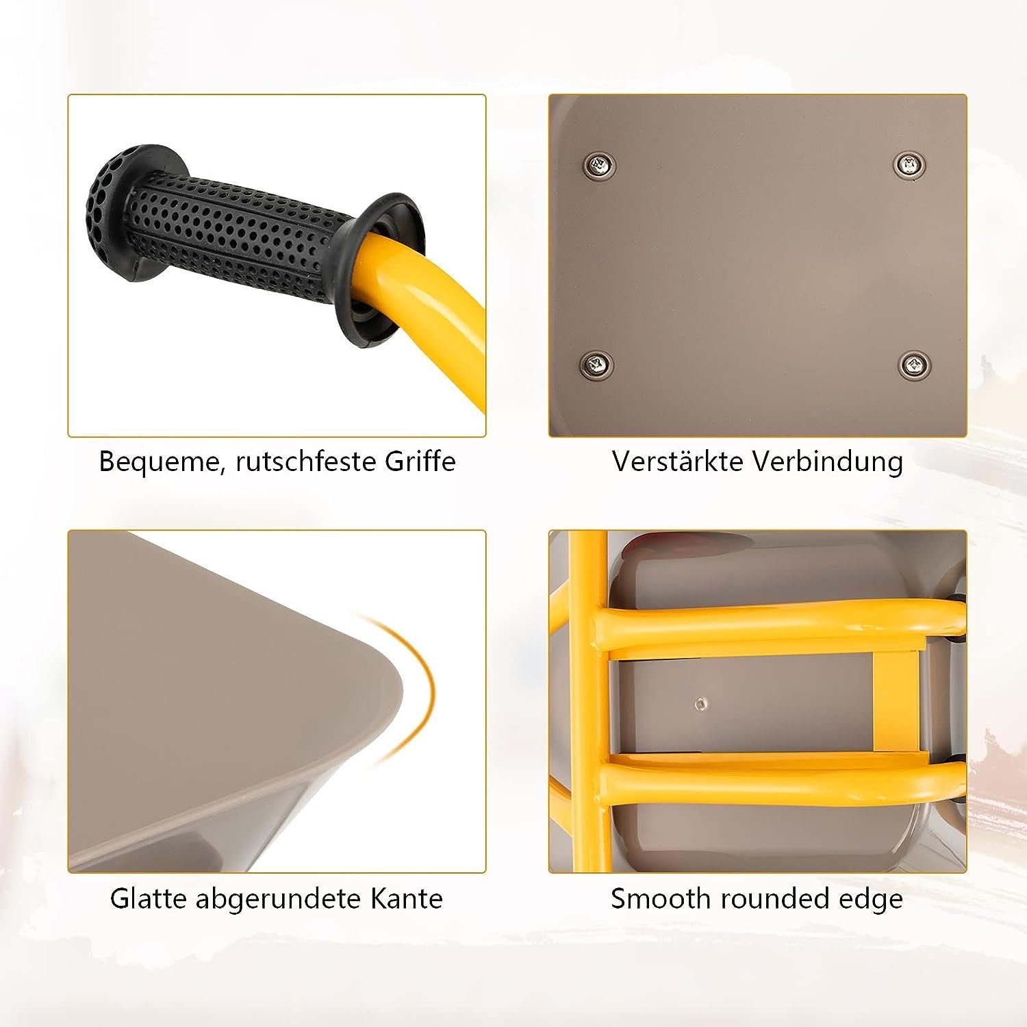 KOMFOTTEU Schubkarre Kinderschubkarre, mit rutschfesten Griffen, bis zu 20kg