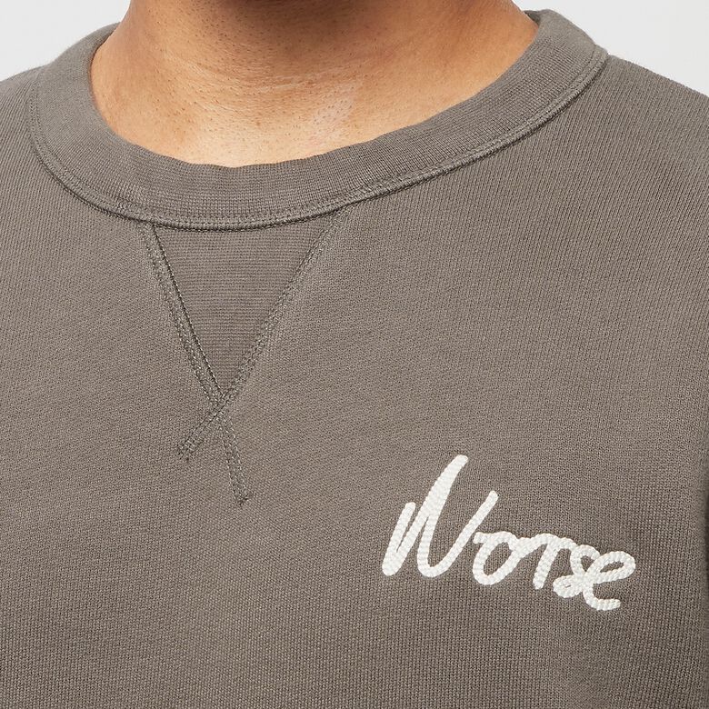 Norse Projects Arne Relaxed Organic Chain Stitch Logo Sweatshirt heatherland brown