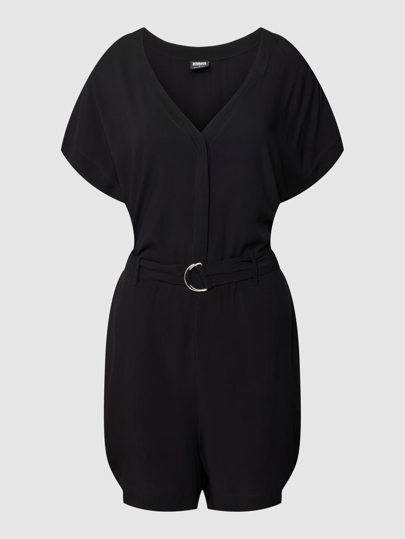 Playsuit aus Viskose in schwarz