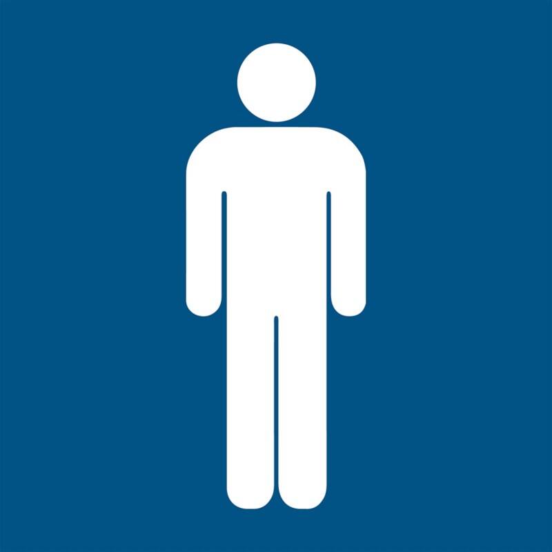 Djois Warnschild Herrentoilette Klebstoff, einschraubbar PP (Polypropylen) 20 (B) x 0,14 (H) cm