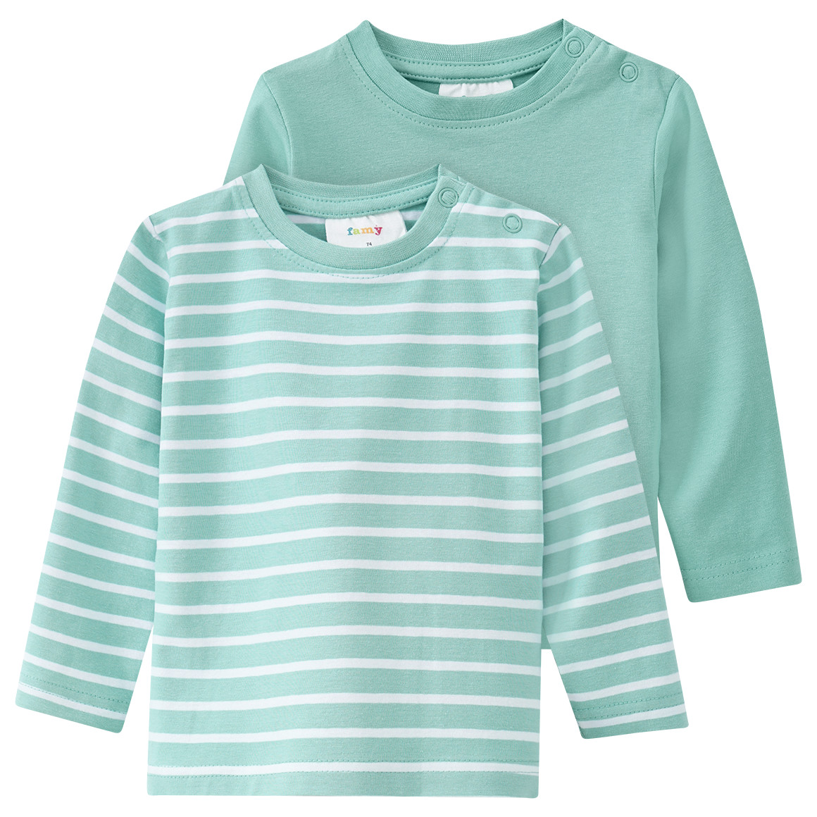 2 Baby Langarmshirts im Basic-Style