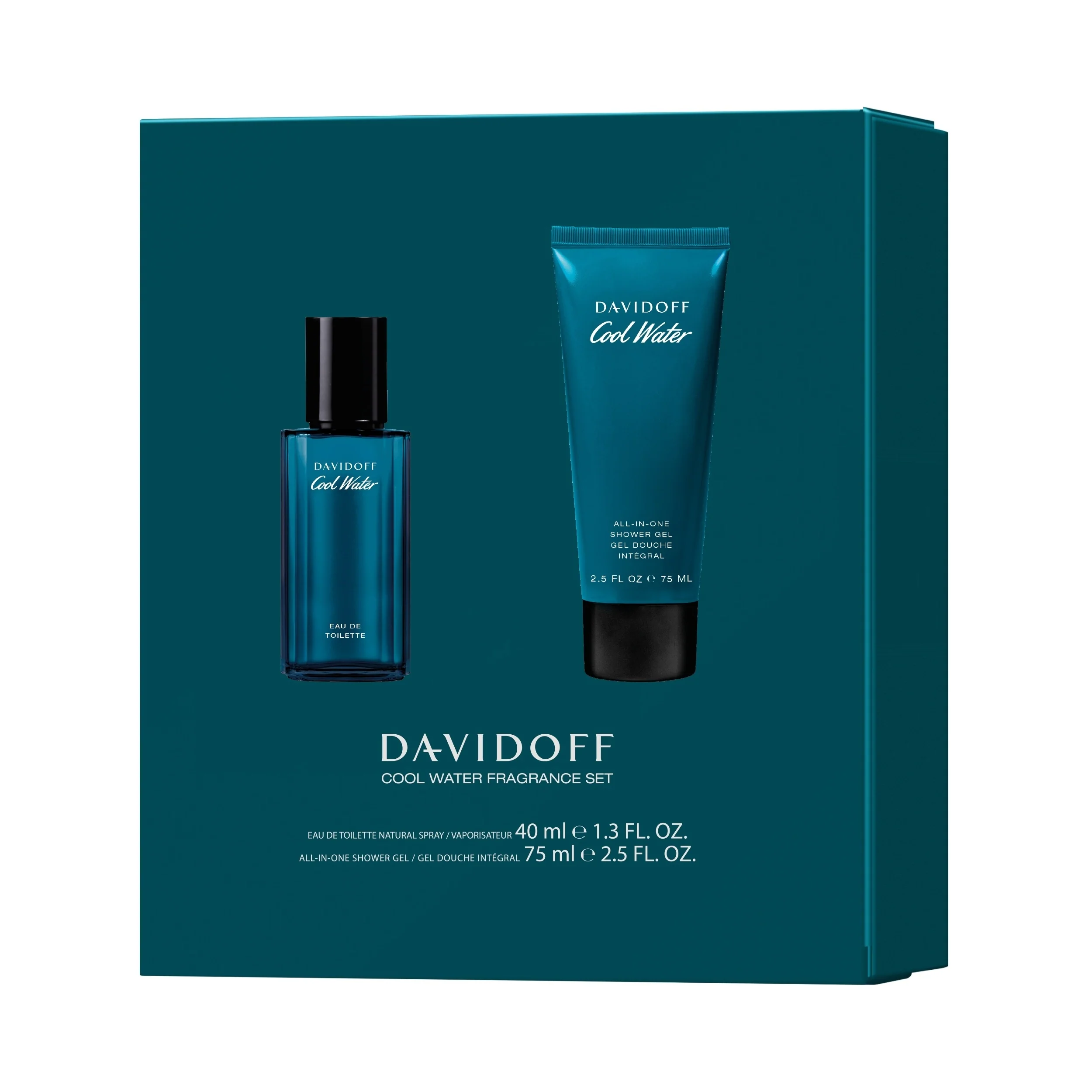 Caja de regalo Cool Water Davidoff Cool Water - Set de regalo de perfume para hombre, Eau de Toilette