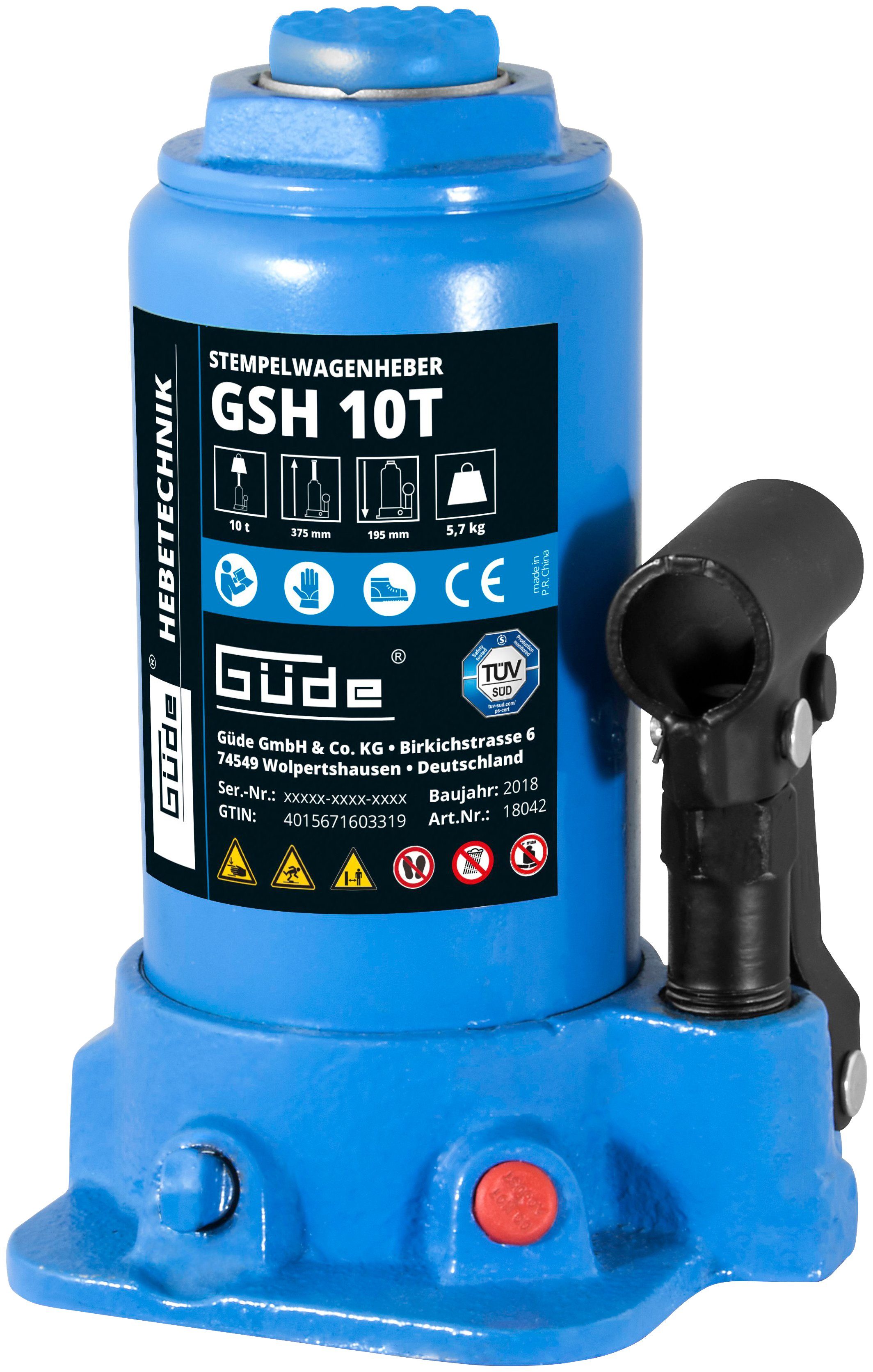 Güde Wagenheber GSH 10T, max. Hubhöhe: 37,5 cm, bis 10 t