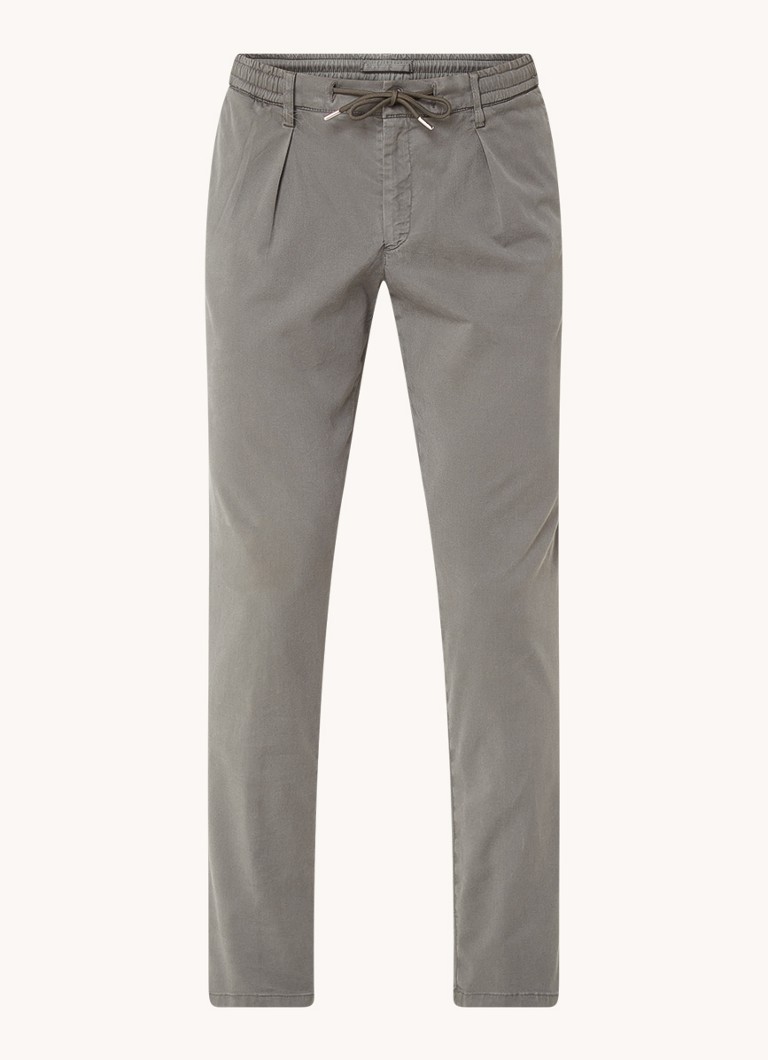 Chino nohavice Profuomo slim fit zo zmesi lyocellu so sťahovacou šnúrkou