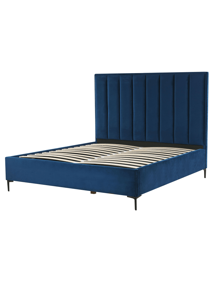 Beliani Schlafzimmer Set SEZANNE in Blau/Schwarz - (W) 170 x (H) 142 x (L) 215  cm günstig kaufen onesize