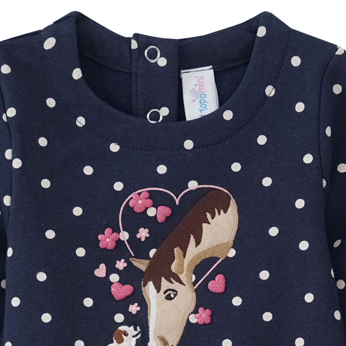 Baby Kleid mit Pferde-Applikation