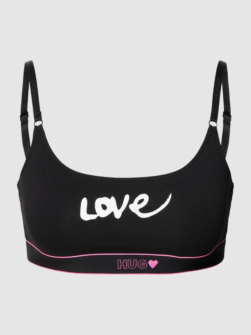 Bralette mit Statement-Print Modell 'VALENTINE' in schwarz