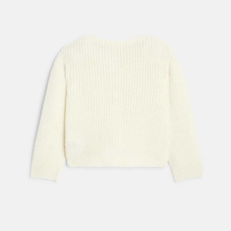 Gilet bébé fille maille tricot crème blanc Catimini